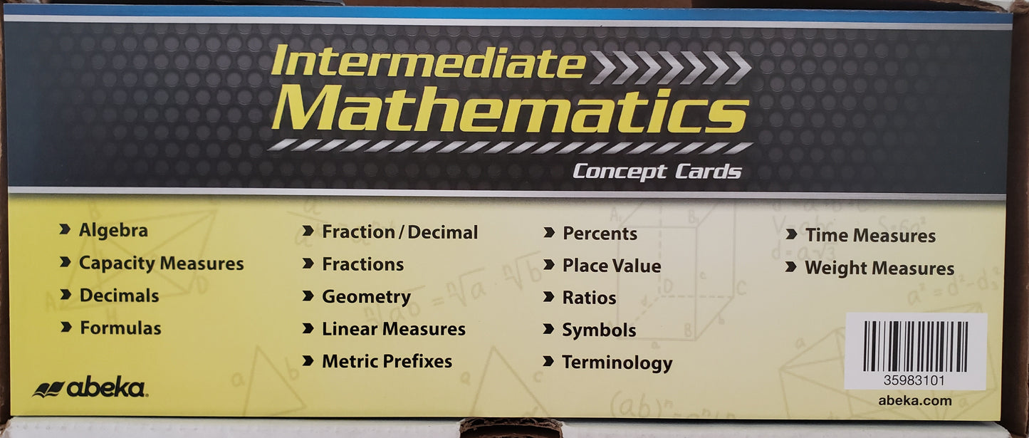 Intermediate Mathematics Concept Cards