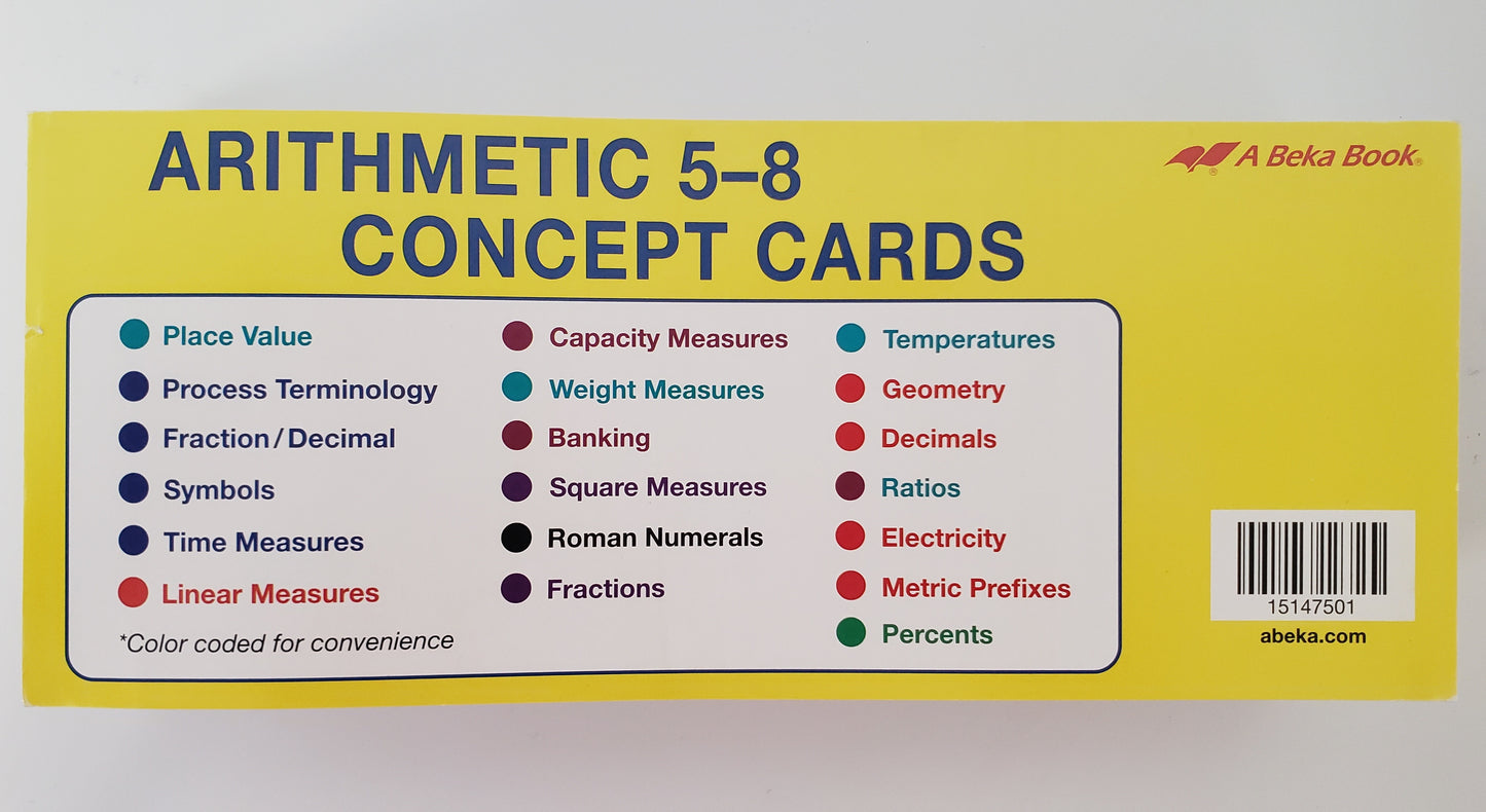 Arithmetic 5-8 Concept Cards