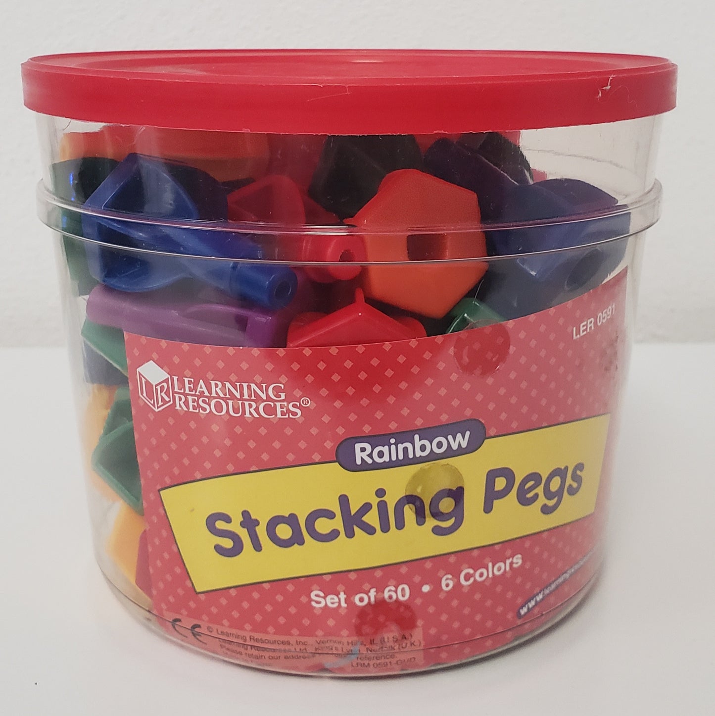 Stacking pegs (set of 60 - 6 colors)