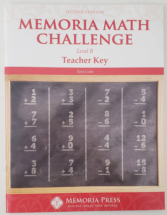 Memoria Math Challenge Level B Teacher Key