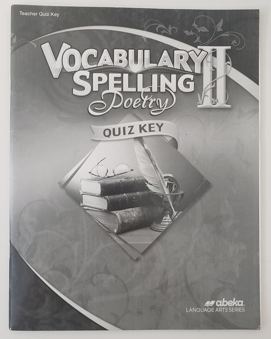 Vocabulary Spelling Poetry II Quiz Key