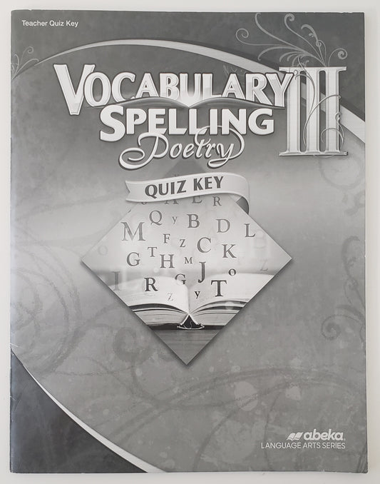Vocabulary Spelling Poetry III Quiz Key