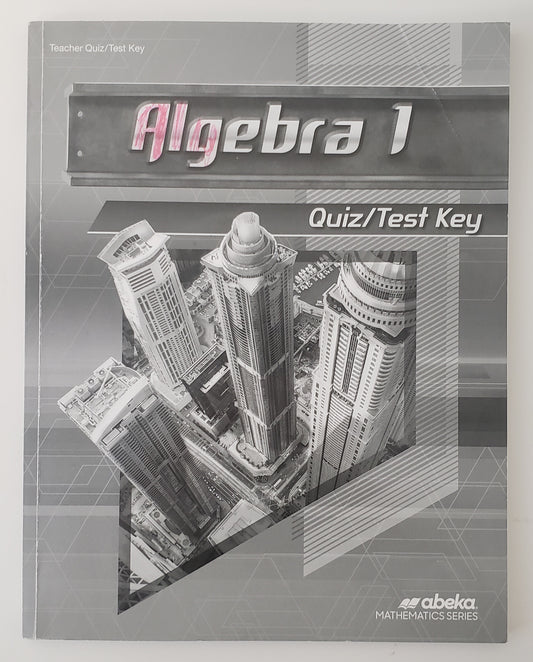 Algebra 1 Quiz/Test Key