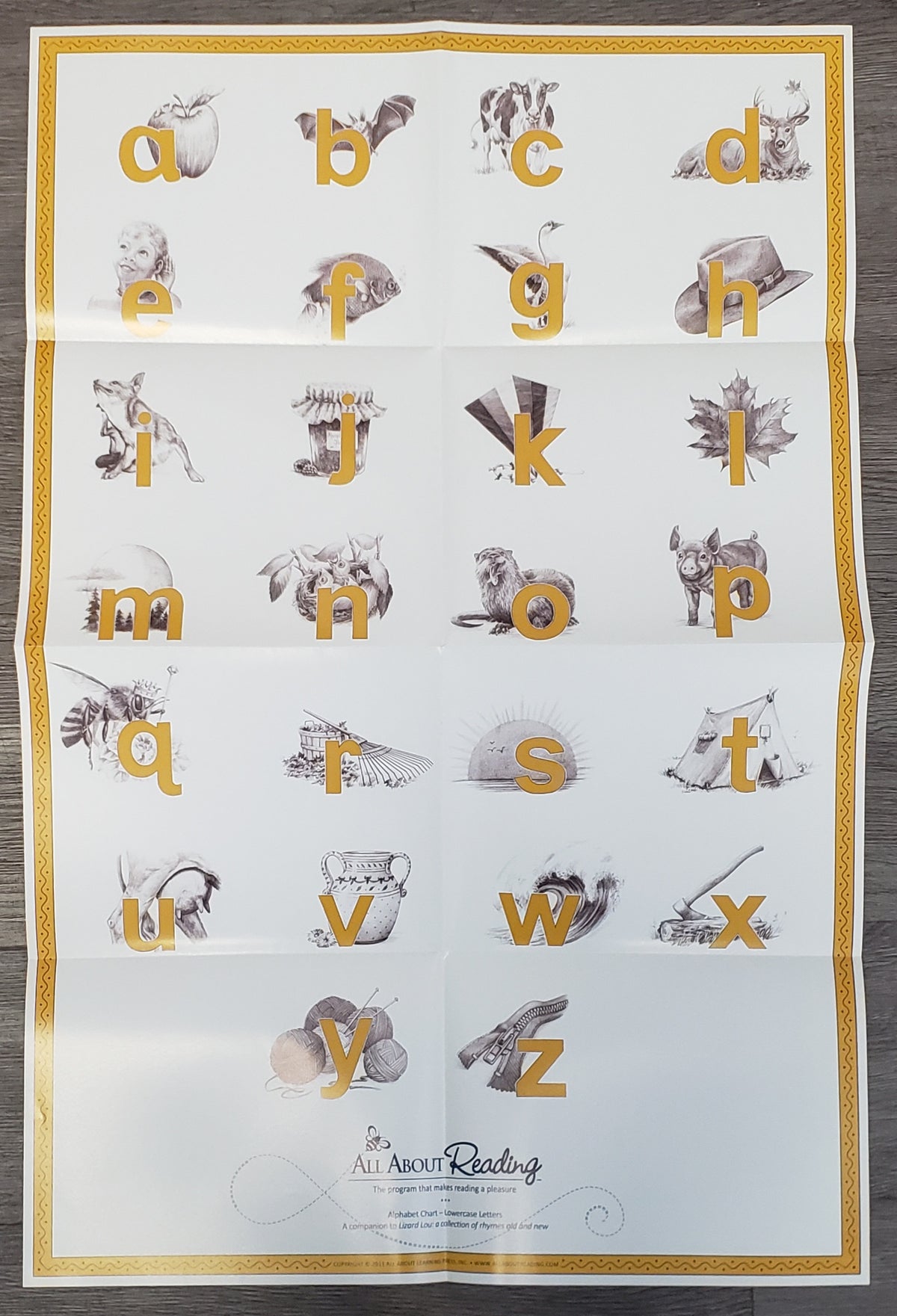 All About Reading Alphabet lowercase letter poster