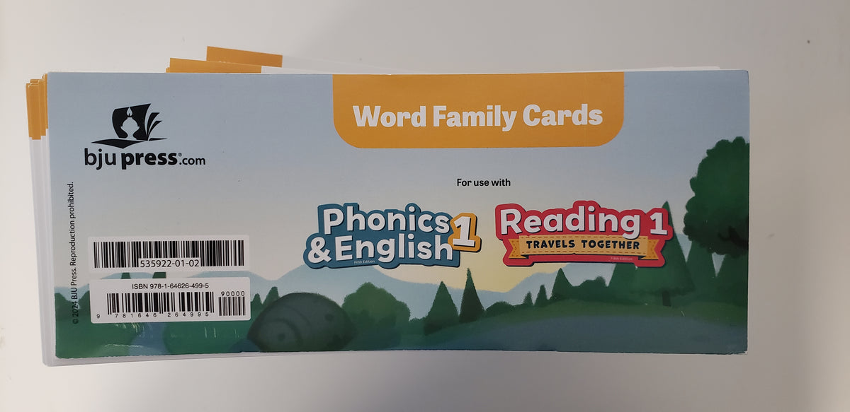 Phonics & English 1 Word Family Cards, 5ed