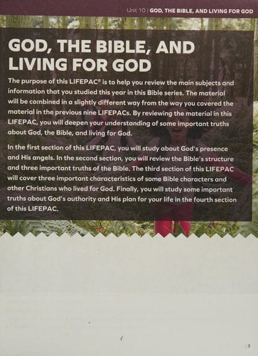 Lifepac Bible Grade 5 Unit 10
