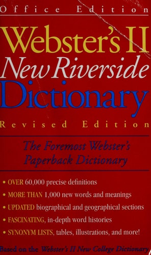 Webster's II New Riverside Dictionary-Revised Edition
