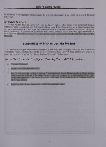 Teaching Text Books PRE Algebra 2.0 DVD Set