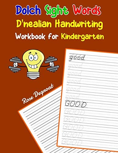 Dolch Sight Words D'nealian Handwriting Workbook for Kindergarten Practice