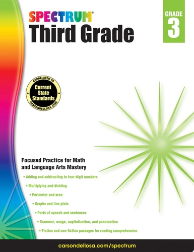 Spectrum Grade 3 Math & Language Arts Workbook